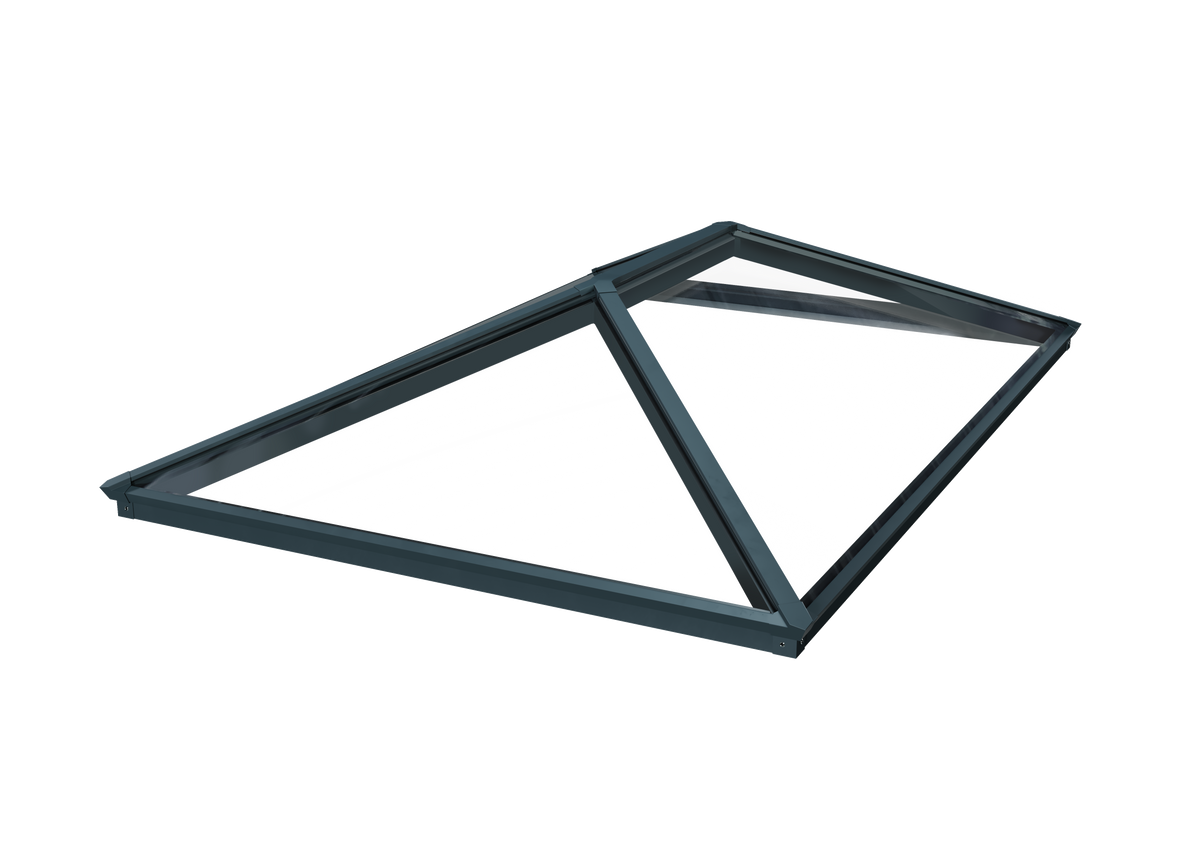 Brett Martin 4 Pane Roof Lantern - Anthracite Grey External White Internal - Clear Self-Clean Glass
