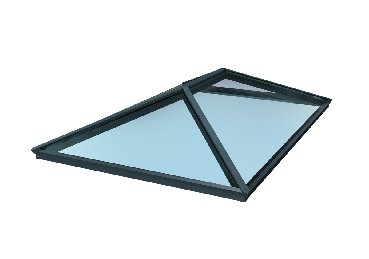 Brett Martin 4 Pane Roof Lantern - Anthracite Grey External White Internal - Blue Solar Control Self-Clean Glass