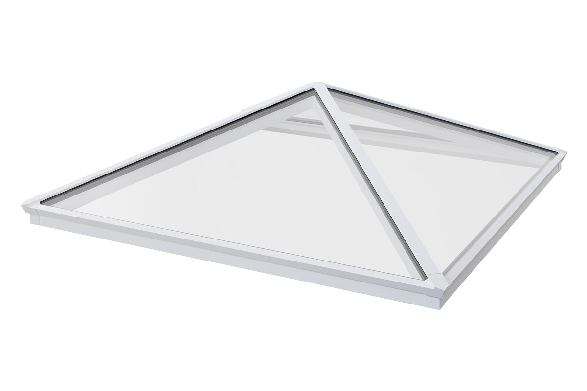Brett Martin Pyramid Roof Lantern - Clear Glass Standard Sizes - White / White - Clear Self-Clean Glass
